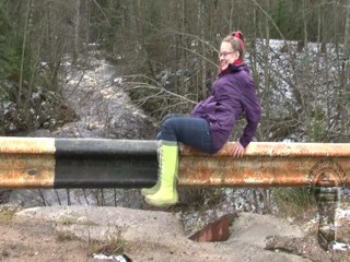 Fun on a muddy slope. Adventure with mud, Vikings & stripy socks