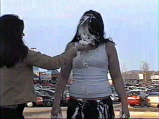 Four pies in the face