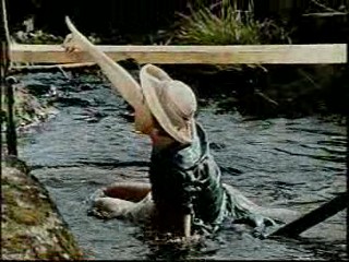 Woman falls in the creek