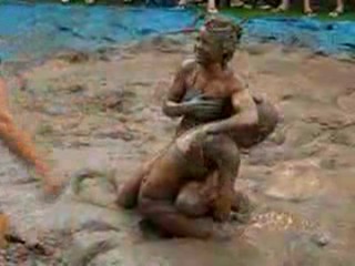 Sexy mud wrestling