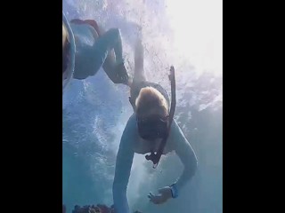 Stephanie &Margo underwater