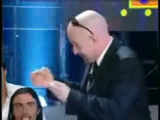 Presenter Slimed on Italian TV Show