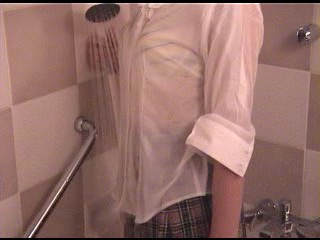 Shower with high school uniform