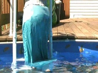 Clips from Jennifer's long aqua skirt video