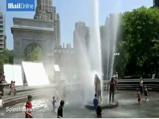 Celebrity fountain splashing