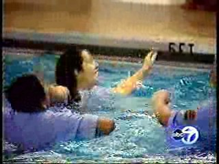Chicago TV news - Nurses pool dunk