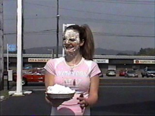 Hot girl gets a couple pies