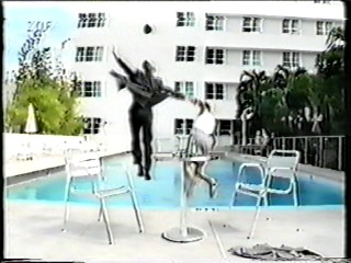 German Movie - dressed pool jump