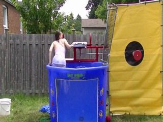 Megan Dunked In a white skirt & top  & pantyhose Preview