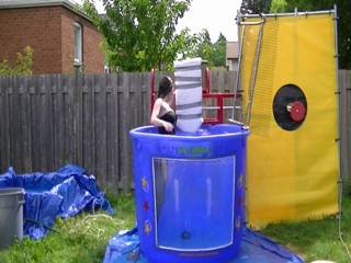 Sarah Dunked In a Purple Skirt & Black Tube Top Preview