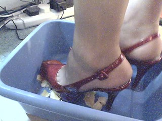 My messy patent slingback high heels