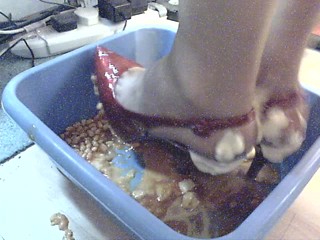 My messy patent slingback high heels