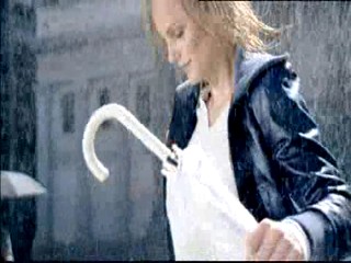 TV Ad - Mirjam Weichselbraun wet in the rain