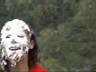 Girl gets pied