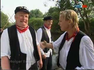 TV documentary about raftsmen (log rolling)