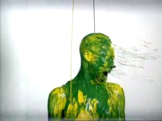 Funny commentary with paint shower