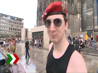 Water battle in Cologne, Germany