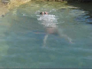 Wetmar swimming in black underwear in Cyprus